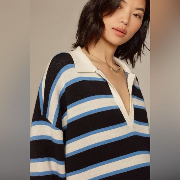 By Anthropologie Maeve Color Block Mini Sweater Dress M NWT - Picture 10 of 11